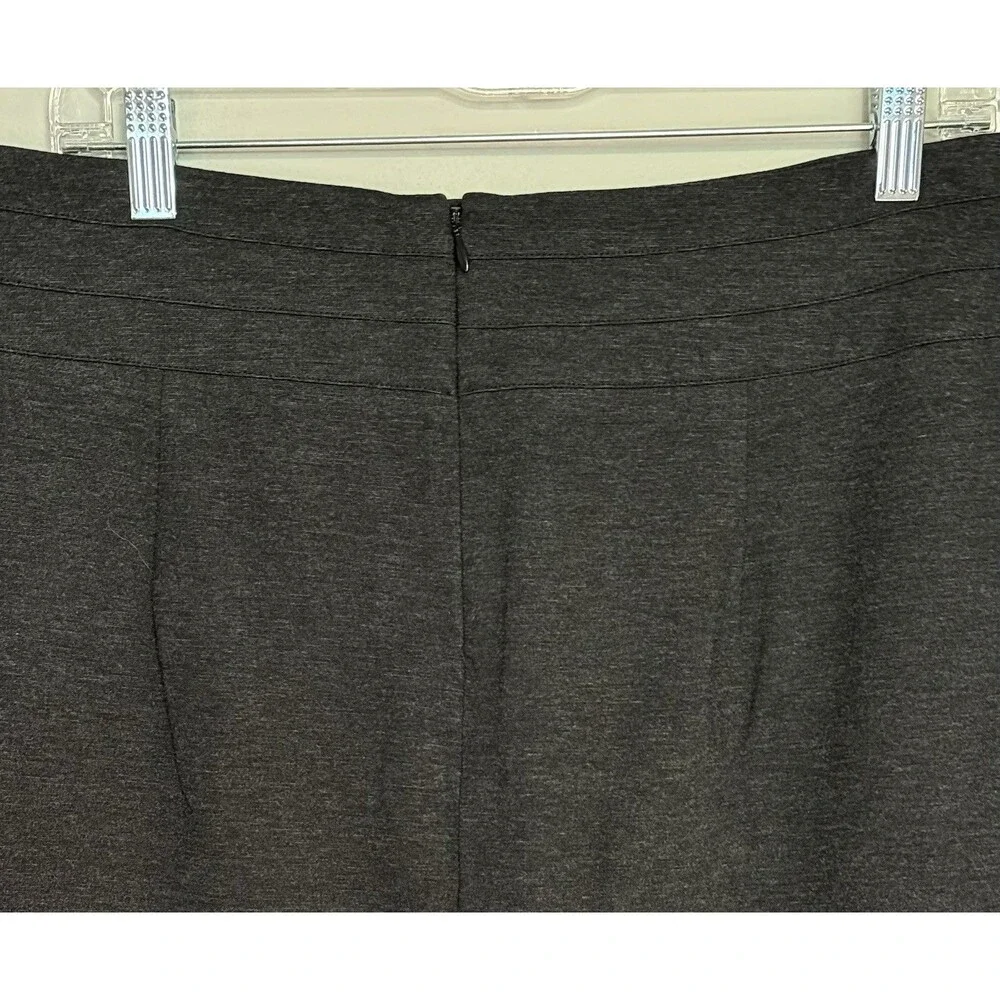 CAbi Miranda Ponte Knit Pencil Skirt Sz 12 Charcoal Heather Gray Bossy Career